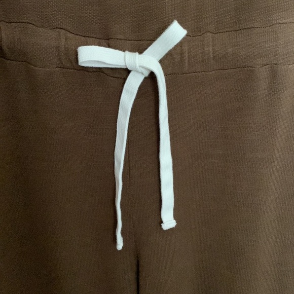 Monrow Supersoft Mock-neck Jumpsuit in Moss Brown - Picture 4 of 7